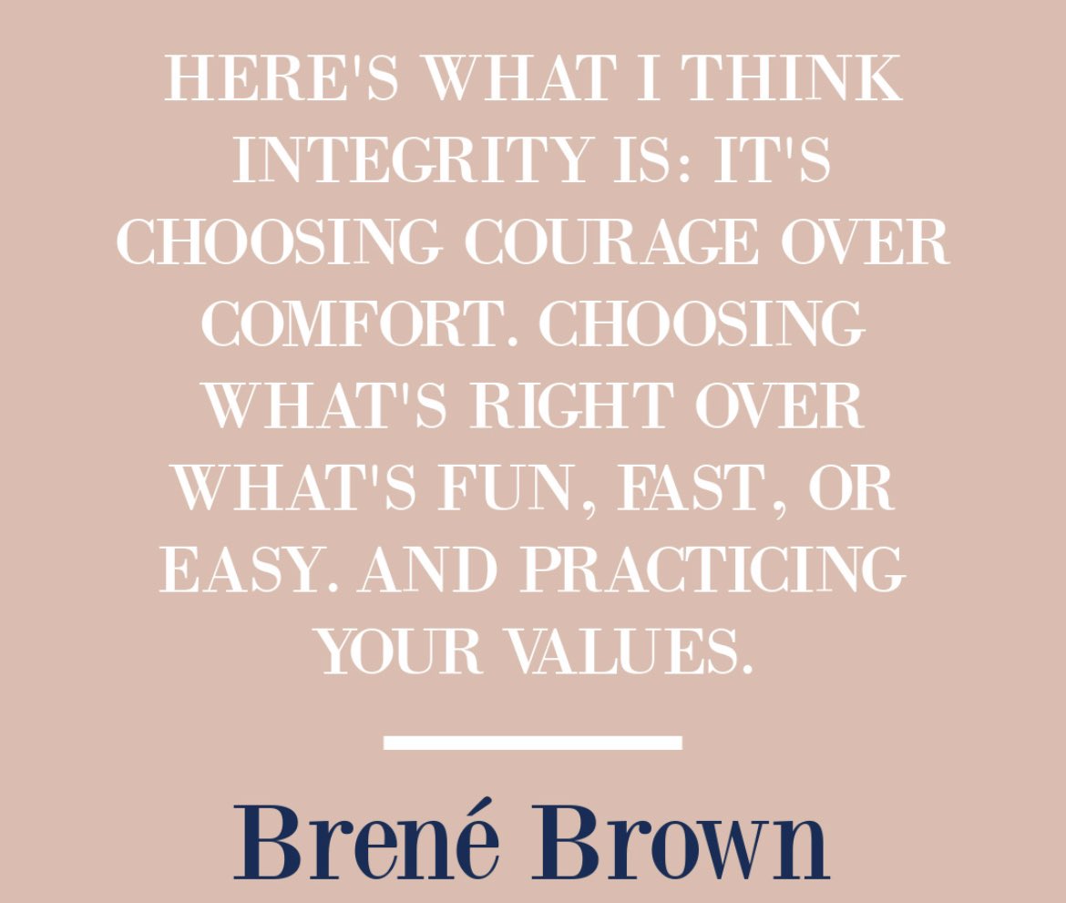 'We don't have to be perfect, just engaged and committed to aligning values with action.' -#leadership #brenebrown #authenticity #LeadershipMatters #values #Nursing #integrity #values #action #FTSU #courage #comfort