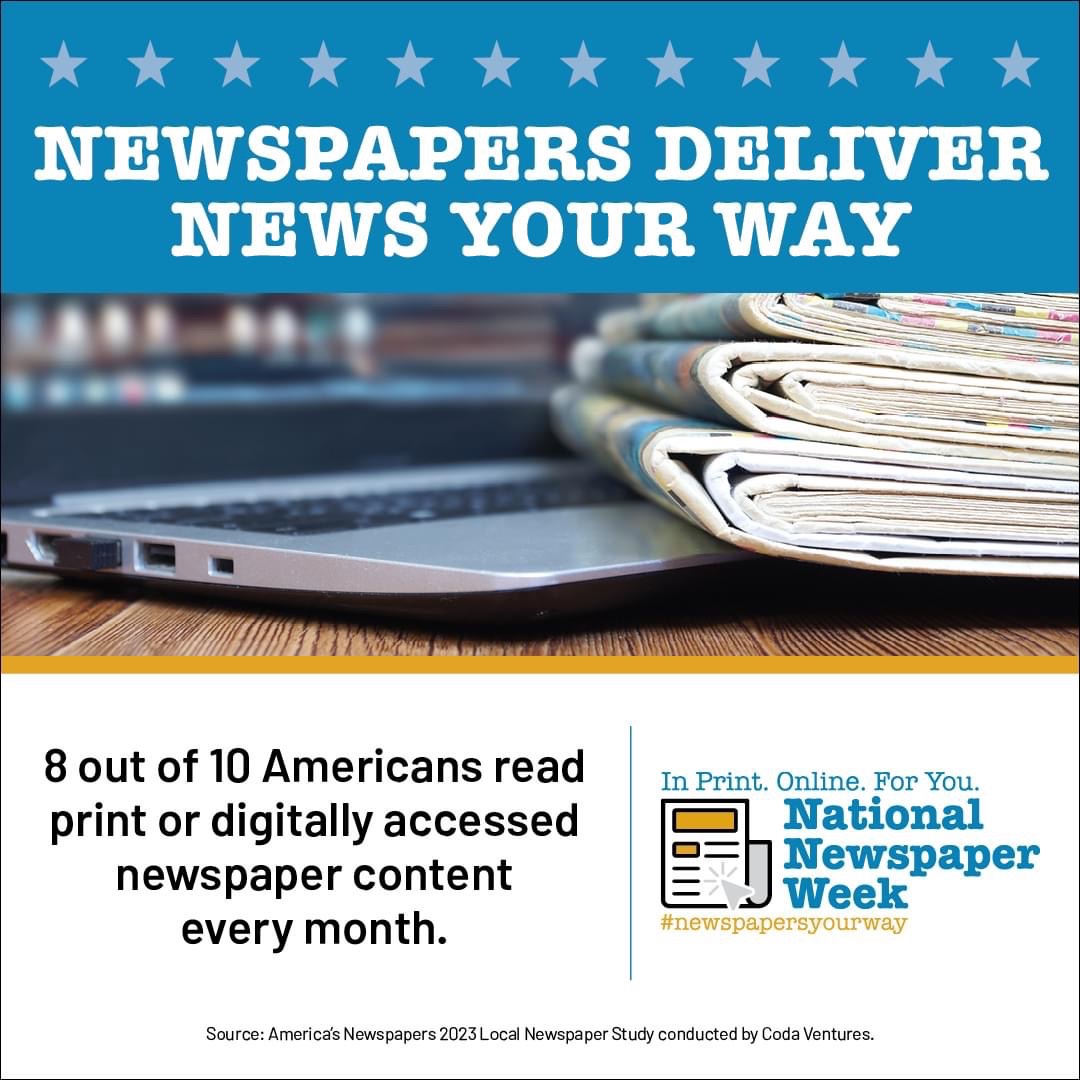 ARPressAssoc's tweet photo. “A free press is the guardian of democracy. In whatever form, it must be preserved.”

– Charlotte Tillar Schexnayder (1923-2020), member of the AR House of Representatives and publisher and editor of the Dumas Clarion in Dumas, Arkansas.

#NewspapersYourWay #NationalNewspaperWeek https://t.co/TSfnUUtsaq