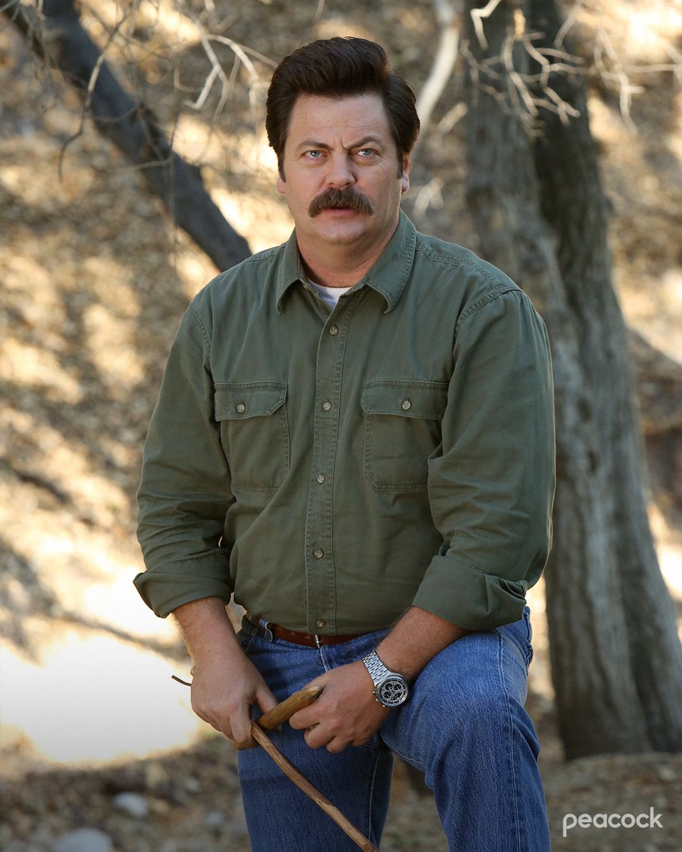 The one person who definitely didn't get the government's emergency alert 📞 #ParksAndRec is streaming now on Peacock.