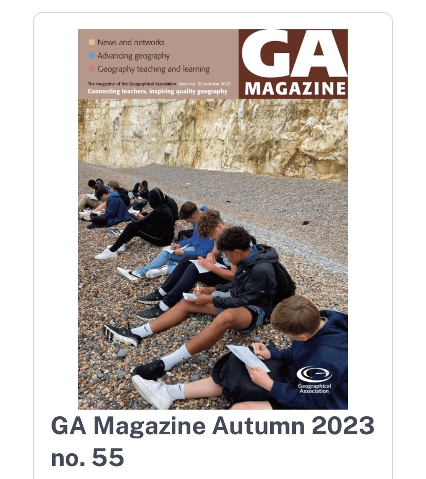 Terrific to see Geographers from @GeographyRws making the front cover of @The_GA magazine! ‘Geographical knowledge and understanding through education’ #inthefield