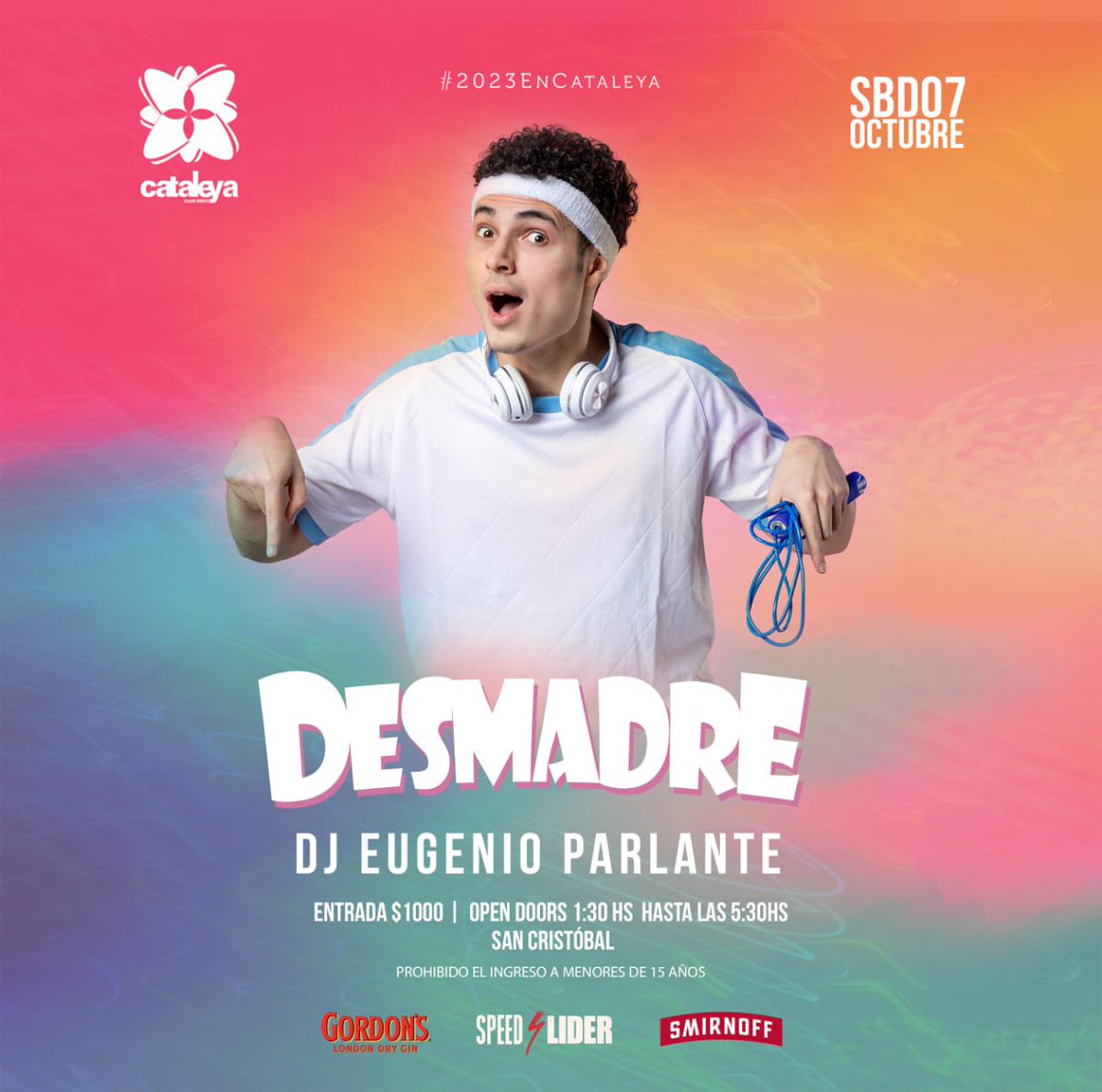 Arrancamos el #mes con todo 💪

Un octubre que se las trae y arranca con el #Desmadre 

La fiesta que nació en #Cataleya y perdura en el tiempo ⏰

El bailoteo y la buena música dicen presente 

Desde #Rafaela llega DJs @eugenioparlante  y sus 20 años detrás de una consola 💿💿