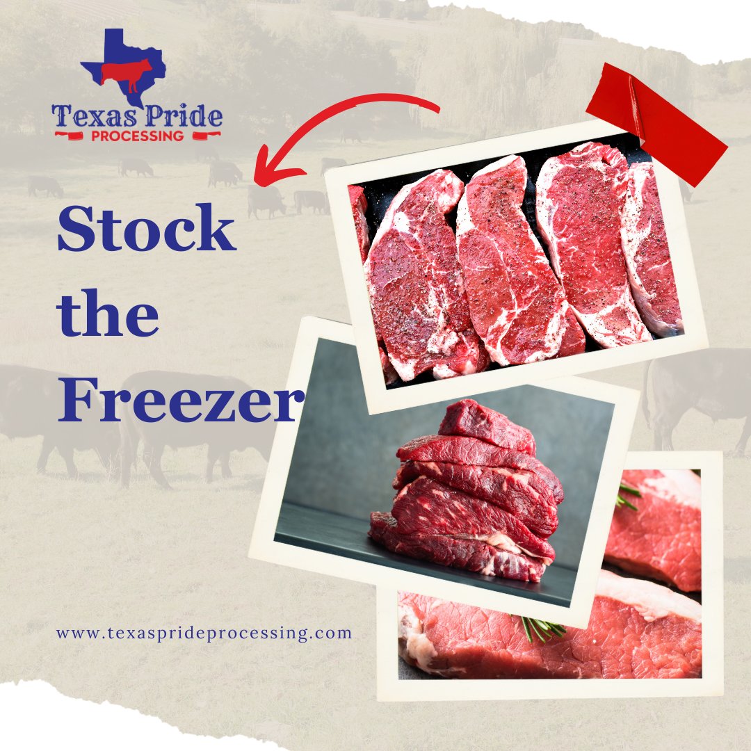 TXPrideProcess's tweet image. Time to stock up! Our freezer-friendly beef boxes have arrived. Made with love and care from locally raised, grass-fed, and grain-finished angus beef, these boxes are a must-have. Order now and fill your freezer with the finest quality beef!

texasprideprocessing.com/beef-boxes/

#BeefBoxes