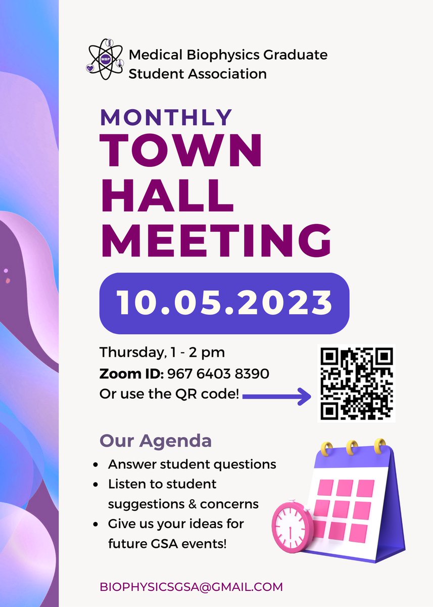 MBP_GSA's tweet image. The GSA will be holding a Town Hall drop in session for all students to bring up any questions, concerns, or suggestions!
Where: Zoom - westernuniversity.zoom.us/j/96764038390
When: Thursday October 5th, 1:00-2:00pm
