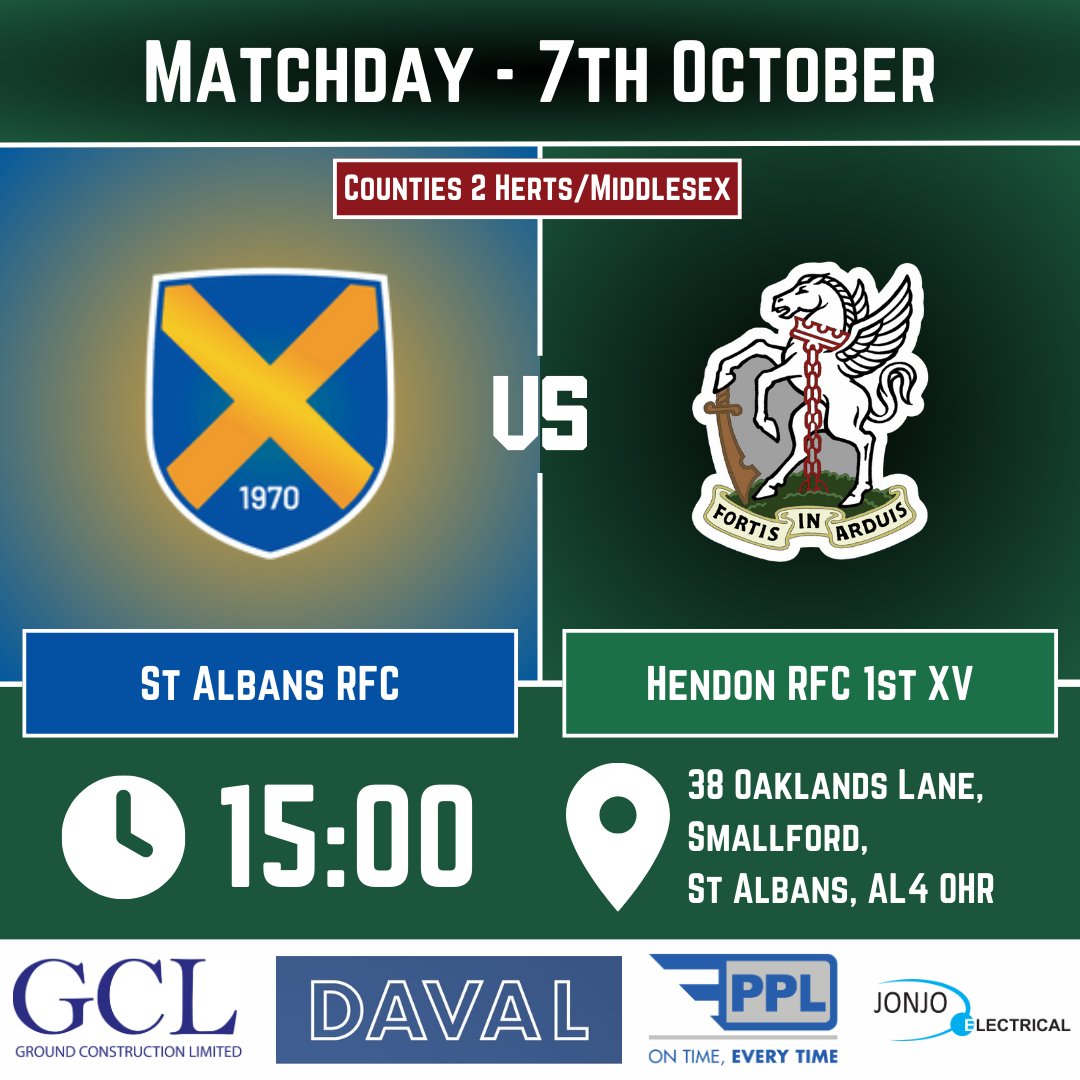 HendonRFC's tweet image. This week at Hendon RFC:

📆Sat 07/10 @ 15.00: St Albans RFC vs Hendon RFC 
📍The Clubhouse, NW4 1RL

#WeAreHendon #FortisInArduis #hendonrugby #rugby #rugbyunion #rugbygram #rugby4life #rugbyfamily #instarugby #rugbymen #grassroots #Hendon #hendoncentral