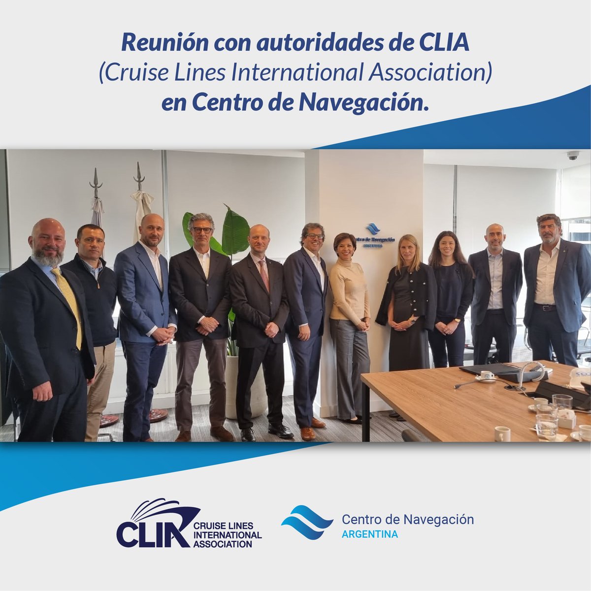 Reunión con autoridades de CLIA (Cruise Lines International Association) en Centro de Navegación 📌 Los participantes fueron recibidos por el Presidente del Centro Julio Delfino y el Secretario Pablo Tsolis ✔️ ¡Fue un placer recibirlos!