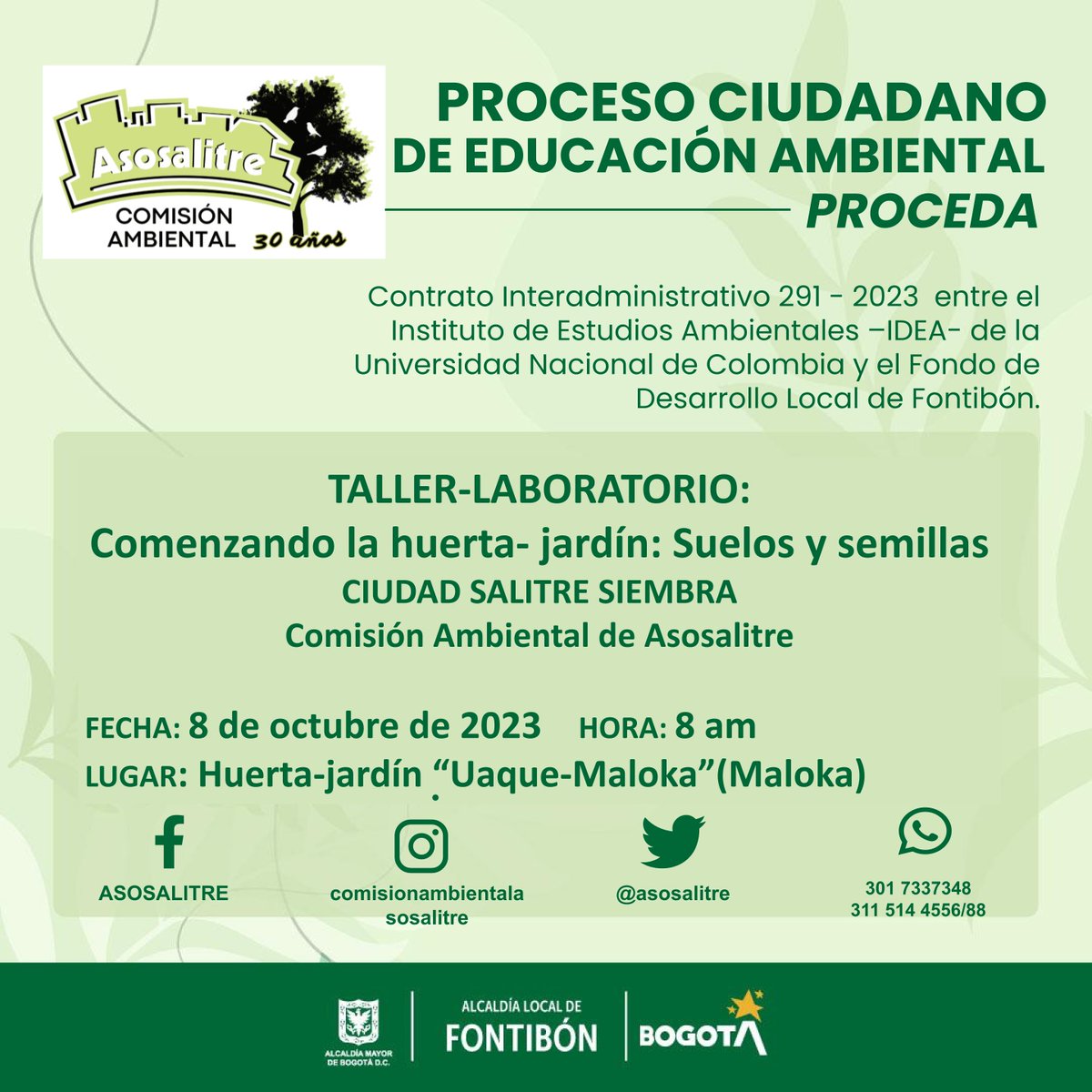asosalitre's tweet photo. Hola🤗 Les invitamos al taller-laboratorio Comenzando la huerta-jardín: Suelos y semillas, elementos claves para iniciar esta aventura de la agricultura urbana🌱 
👉Nos vemos desde las 8 am en Maloka (ingreso por la entrada peatonal del parqueadero de Maloka (carrera 69 con 24A) https://t.co/128Va4kQh3