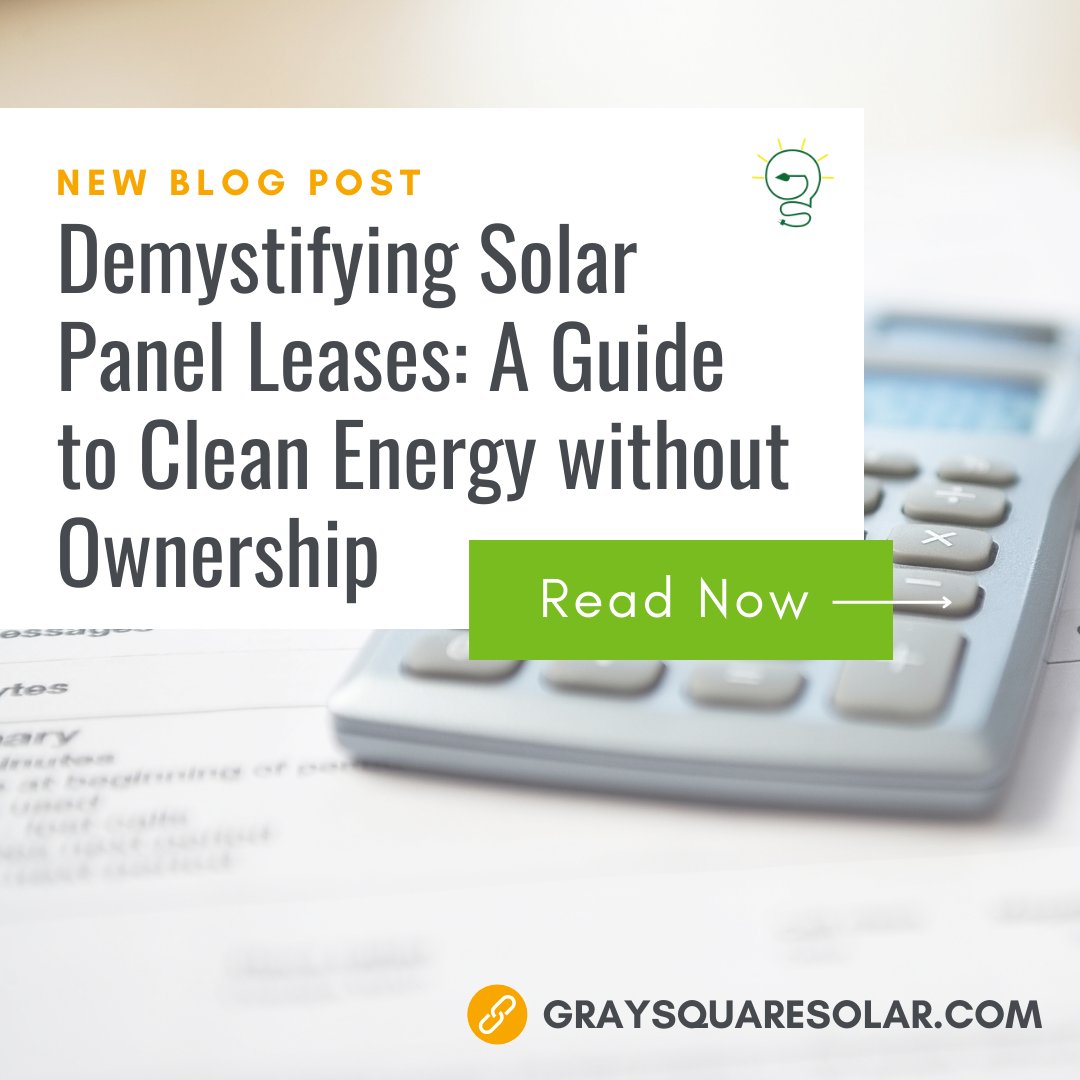 GraySquareSolar's tweet image. Ready to dive into the world of solar financing? Check out our latest blog post! #solarenergytips #homeownertips #financetips
Read More - bit.ly/3Mb5TZl