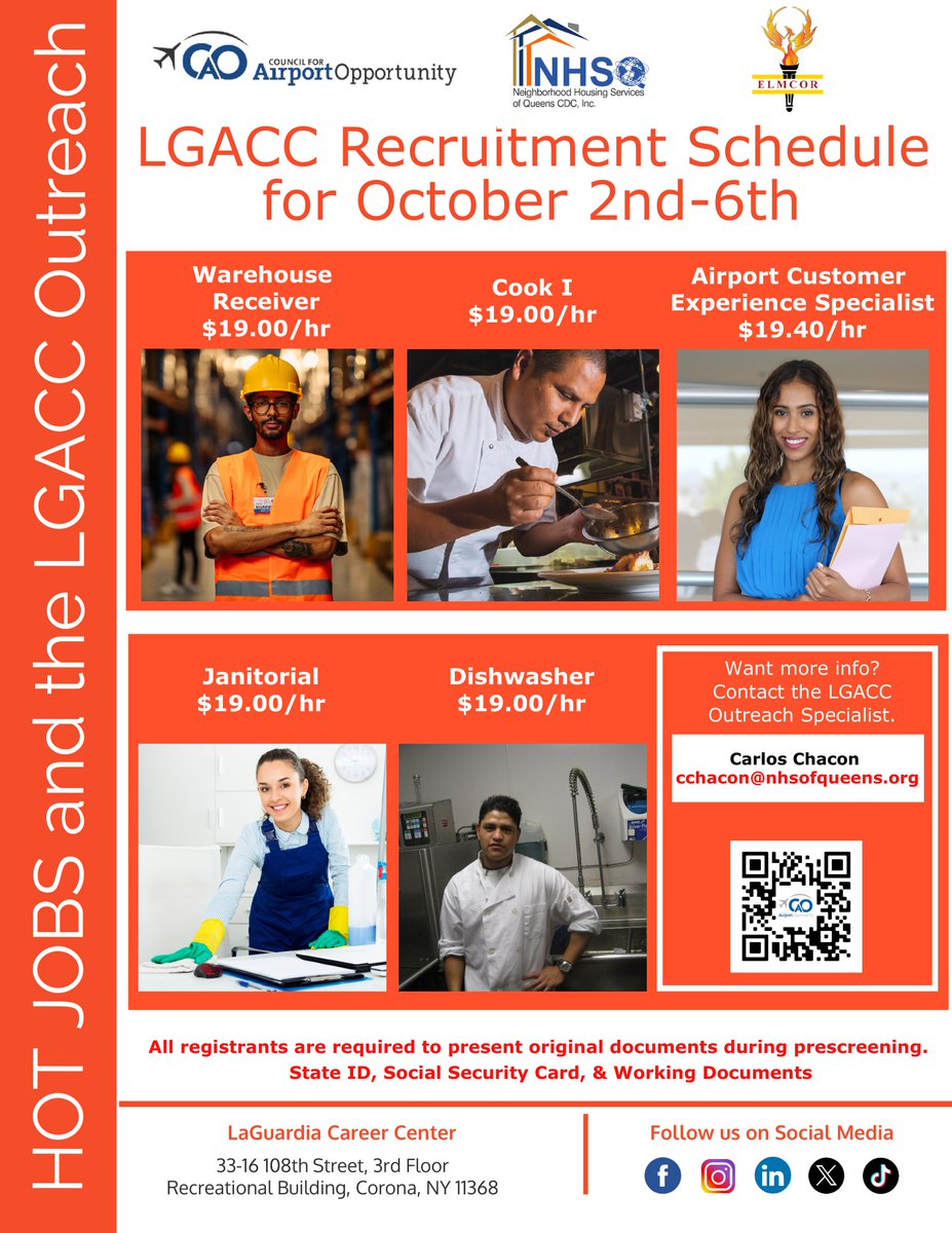 Ready for Takeoff? Join Our Weekly Orientations and Find Your Dream Job at LaGuardia Airport 📷 Please send your resume to cchacon@nhsofqueens.org
#jobvacancy2023 #joboftheday #jobopportunity #queensnyc #TrabajoSiHay #Laguardia #jobseekers