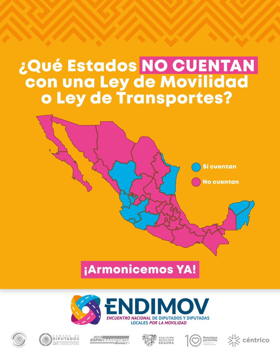 ¡URGE que todo México cuente con una Ley de Movilidad o Ley de Transporte!
Hacemos un llamado a todas y a todos los legisladores locales para poner un alto, y ver el como armonizar la agenda de Movilidad y Seguridad Vial a nivel nacional. No queremos más muertes viales.