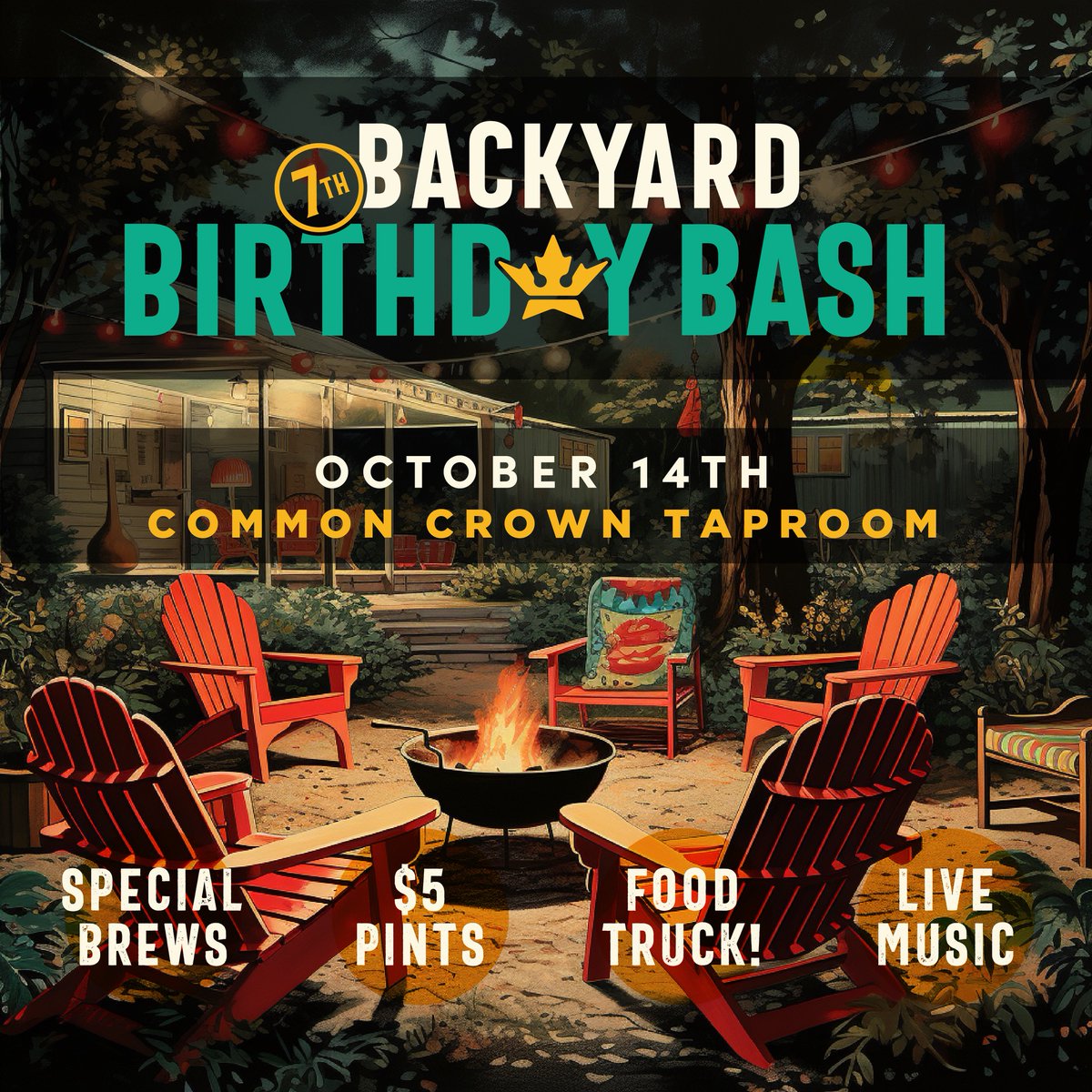 You're invited to our Birthday Bash!

Here's what you can expect:
🍺 $5 PINTS all night long
🍻 Two brand new limited edition birthday beers
🍔 Delicious food truck
🎸 Live music
🧢 NEW merch
🎁 Giveaways all night long
😃 A really great time

Next Saturday, October 14th 3pm-10pm
