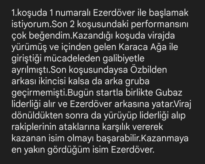Ankara programı için 2 banko,2 favori.Keyifli okumalar, şimdiden bol şanslar.