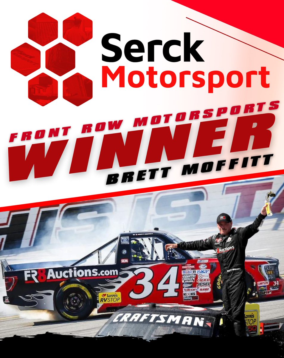 SerckMotorsport's tweet photo. Congratulations to @Brett_Moffitt & @Team_FRM on their win at Talladega! Thank you for relying on Serck Motorsport to help your team run #CleanerCoolerQuicker with #SerckServices https://t.co/jcnMwOz0xq