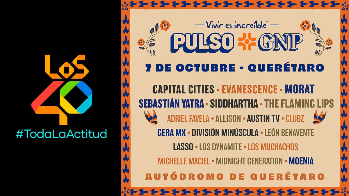 los40mx's tweet image. ¿Quieres ir a #Pulso? LOS40 invita, sólo debes comentar esta publicación con tu nombre completo y mencionar cuál es el artista o banda que quieren escuchar en este festival (los ganadores se eligen aleatoriamente).