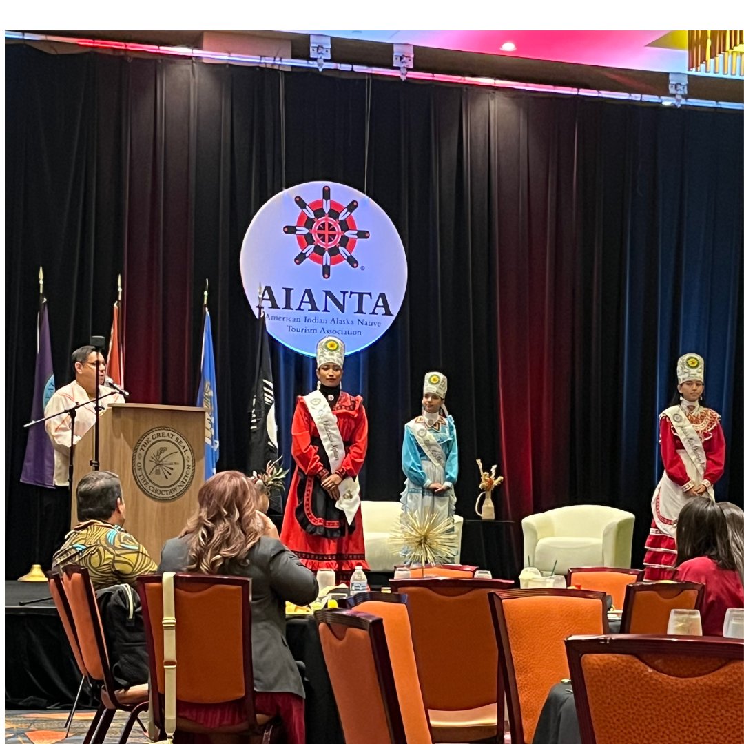 railstotrails's tweet photo. #TeamRTC is thrilled to be at the 25th Annual American Indian Tourism Conference this week to learn about, celebrate and elevate Indigenous tourism + exchange ideas about the tourism potential of trails, including projects like the Great American Rail-Trail!

#AITC2023 #AIANTA https://t.co/AMf91KyPHn