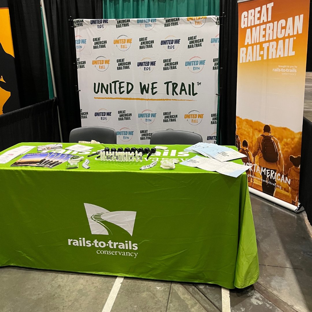 railstotrails's tweet photo. #TeamRTC is thrilled to be at the 25th Annual American Indian Tourism Conference this week to learn about, celebrate and elevate Indigenous tourism + exchange ideas about the tourism potential of trails, including projects like the Great American Rail-Trail!

#AITC2023 #AIANTA https://t.co/AMf91KyPHn