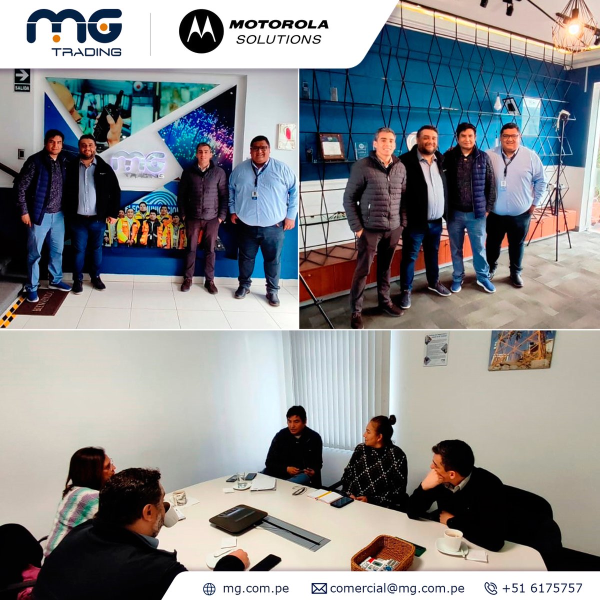 MGTradingSAC's tweet photo. 🤝 Gran visita de nuestro socio Motorola Solutions a nuestras instalaciones para fortalecer nuestras relaciones comerciales, explorar nuevas oportunidades de colaboración y conocer nuestro laboratorio de Servicio Técnico único en el Perú con servicio autorizado (SAM). https://t.co/M2lhh4aeBb