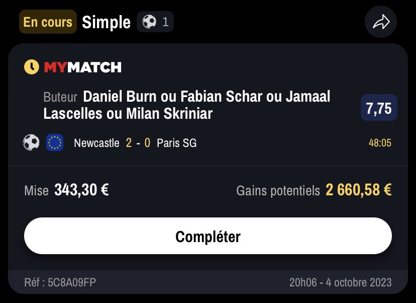 Toute la #TeamParieur sur Le PSG ? Ils sont où les connaisseurs football ?? 🥳🥳

1️⃣ Genie13Bet qui annonce que la value est Newcastle 

2️⃣ La DC dans l’accès privée ! 

Il est où Mbappe la ?? Il est où Kolo Muani ?? 🤭🤭 

♥️🔥 IL EST OÙ LE BOHNEUR IL EST OÙ ??? ♥️🔥

#NEWPSG