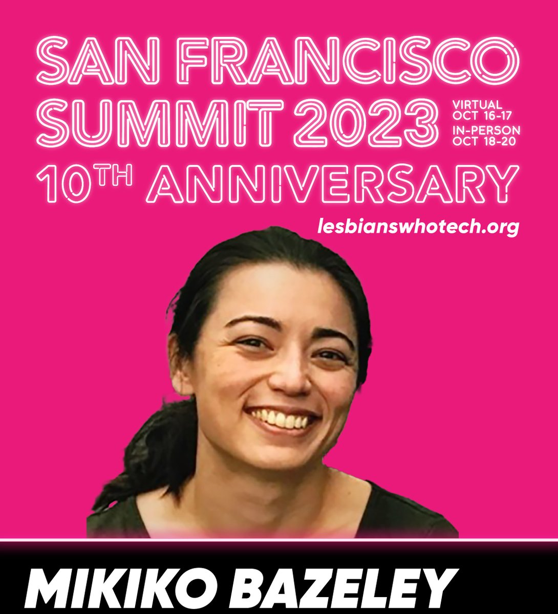 BazeleyMikiko's tweet photo. ๐ฃ๏ธI am excited to share that I will be speaking at The 10th Annual Lesbians Who Tech & Allies San Francisco Summit on October 16th - 20th.
@lesbiantech
Register & see the agenda here: https://t.co/a3J156IC0g #LWTSummit #generativeai #womenintech #queertech https://t.co/E6uVjw5uX1
