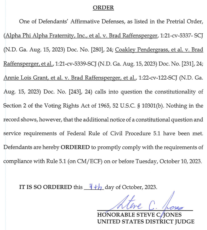 NEW: In the Georgia congressional redistricting case, a federal judge is ordering the state to officially notify DOJ that it's arguing that protections against racial discrimination under Section 2 of the Voting Rights Act are no longer constitutional
hansilowang.com/post/730280029…