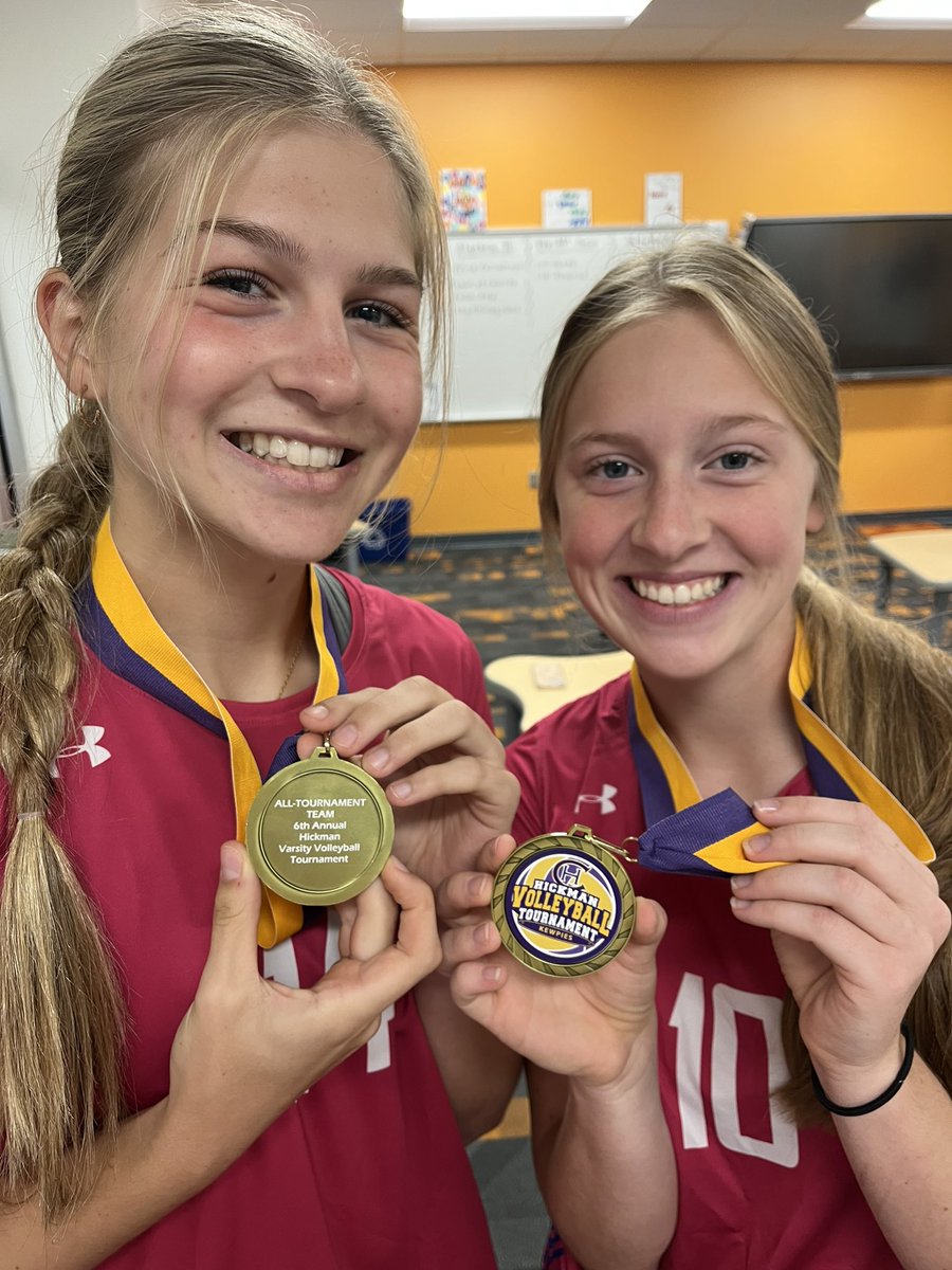 CapCityCavsVB's tweet photo. We had 2 players receive All Tournament Team Honors a couple of weeks ago! There medals are in and being worn with pride! Way to go Aslyn and Addison 💪🏼 https://t.co/KxelsdWa5J