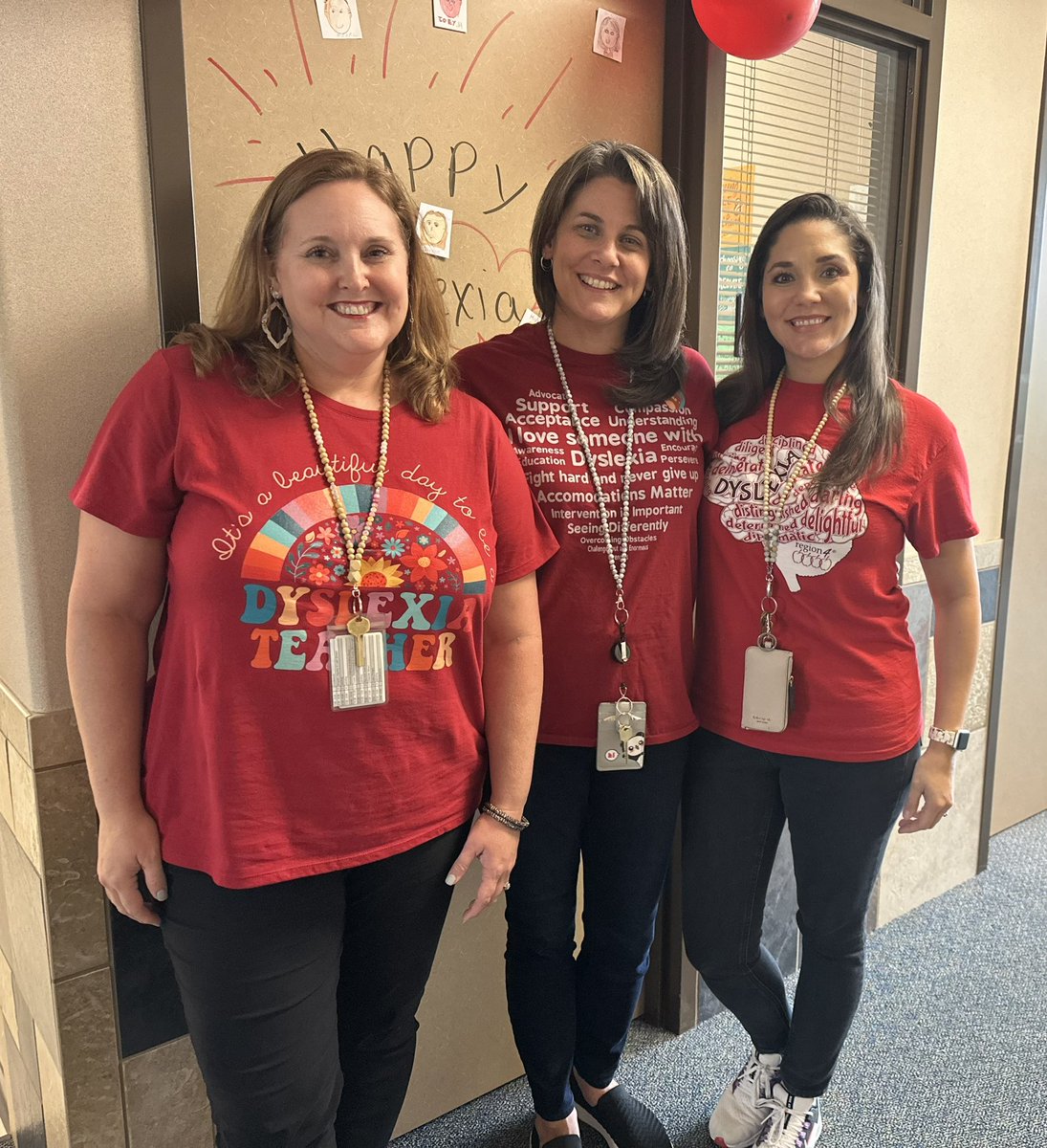 The TWE afternoon dyslexia teachers are rocking red for dyslexia awareness day! #TWEHowl #KATYISDDYSLEXIA #GoRedForDyslexia