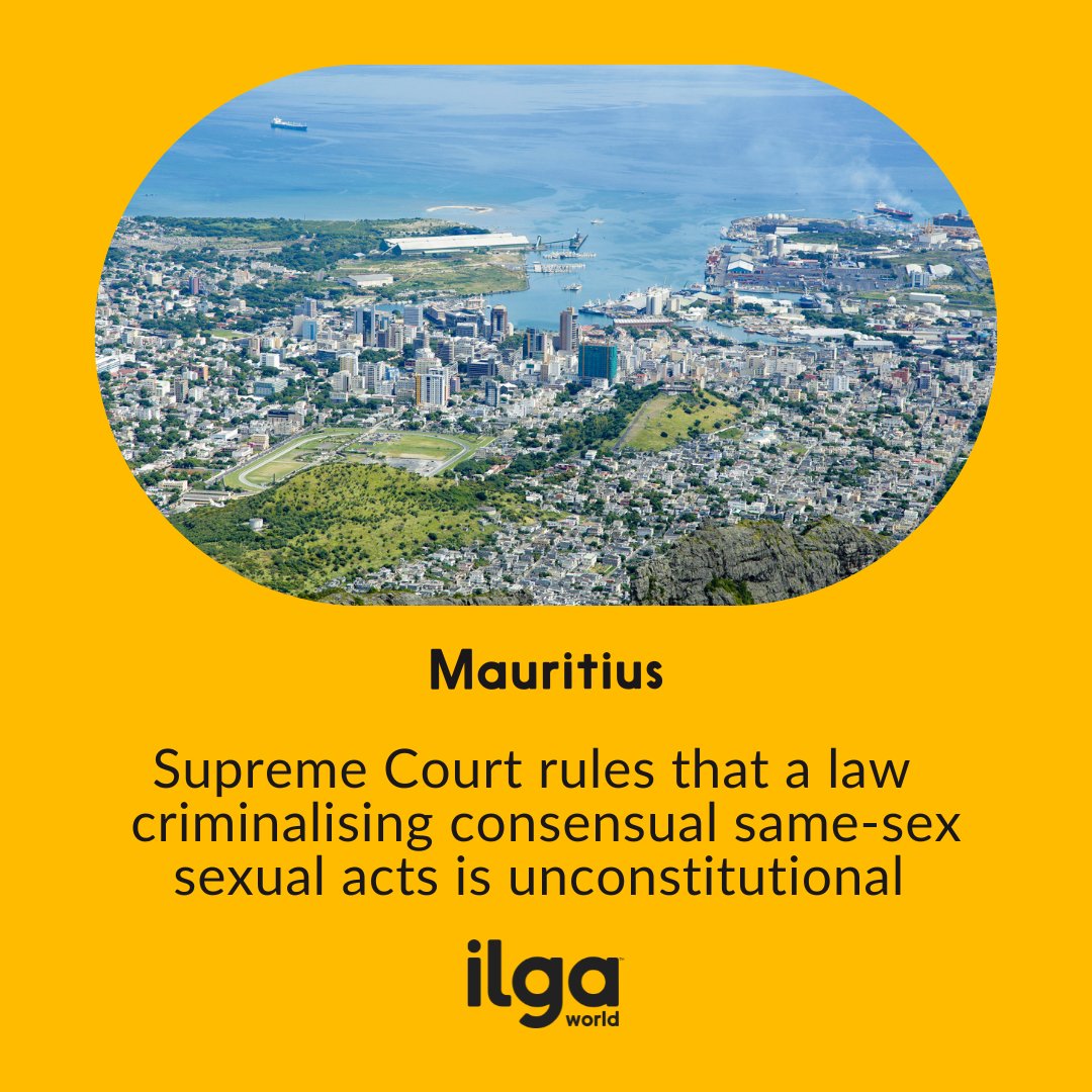 BerthonJeanMarc's tweet photo. La Cour suprême de Maurice déclare inconstitutionnelle la criminalisation des relations homosexuelles. Une victoire pour les droits de la personne humaine. Un message fort aux pays qui criminalisent encore. Ces lois doivent être abrogées et la dépénalisation devenir universelle. https://t.co/dPqtTGSpby