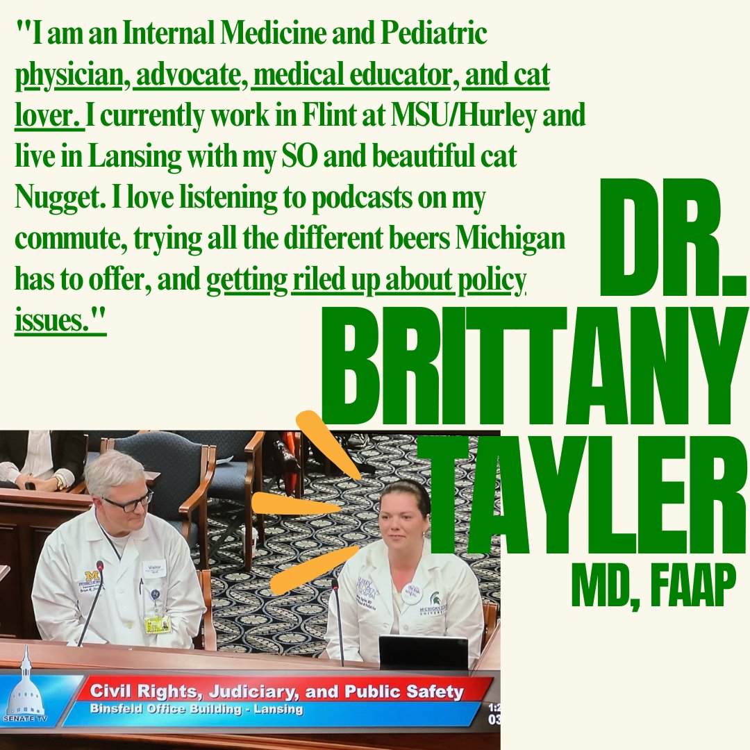 MIChapterACP's tweet photo. Meet Dr. Brittany Tayler, Co-Chair of the Health and Public Policy Committee, beer enthusiast and cat mom!
#MedTwitter #SoMeInMedicine #HumansOfMichiganACP #MIACP2023 https://t.co/DlcpWFd9ij