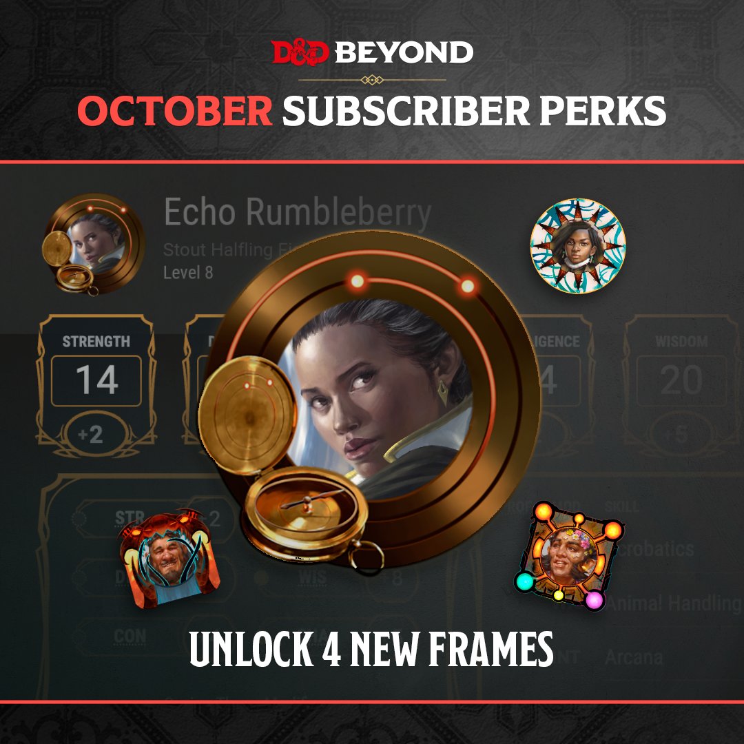 DnDBeyond's tweet photo. ✨ Sigil Awaits! ✨

This month venture beyond the Material Plane with exclusive Planescape themed Character Frames: https://t.co/AcJlIdTc5Y https://t.co/yWVnh1pn8B