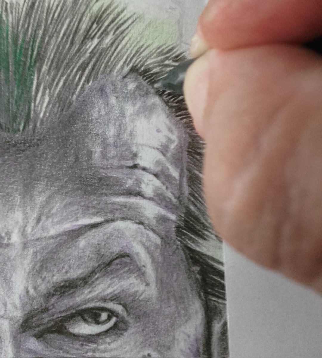 RomuloBarvaArt's tweet photo. Wip! Commission time! Joker. Thoughts?
#comicbookartist #comicpenciler #comicinker #traditionalart #digitalart #comiccover #jacknicholson #Noai #comicportfolio #comicsample https://t.co/pY90ufL9zq