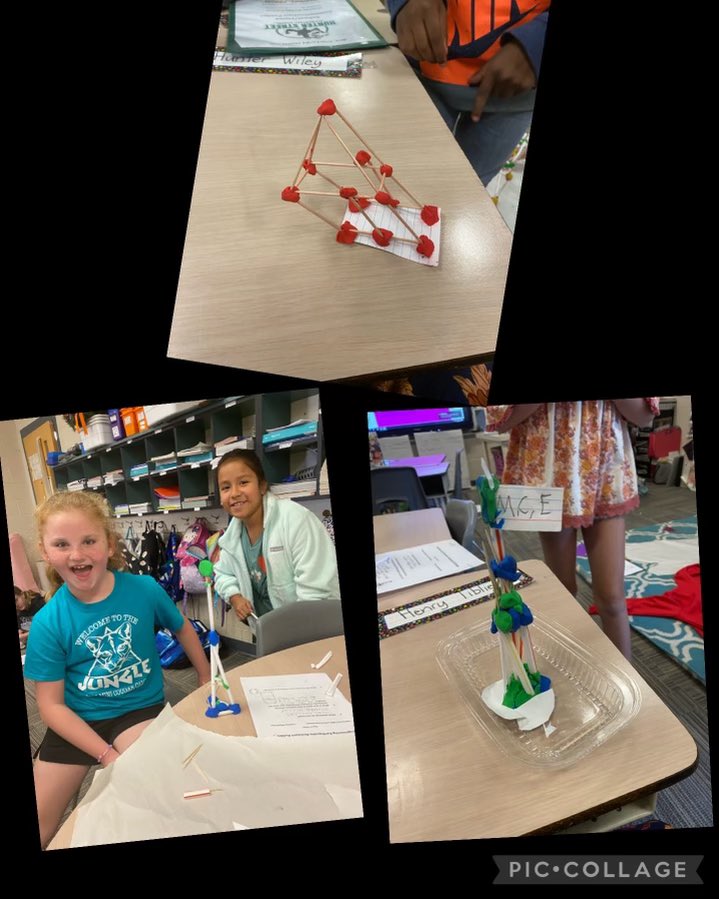 Fourth graders have been collaborating this week to engineer earthquake-resistant buildings. They tested their structures and discussed what they learned from the tests. Students practiced listening to each other, and respectfully responding to ideas and changes.