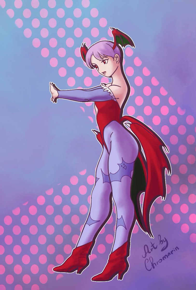 Drew a Lilith from Darkstalkers