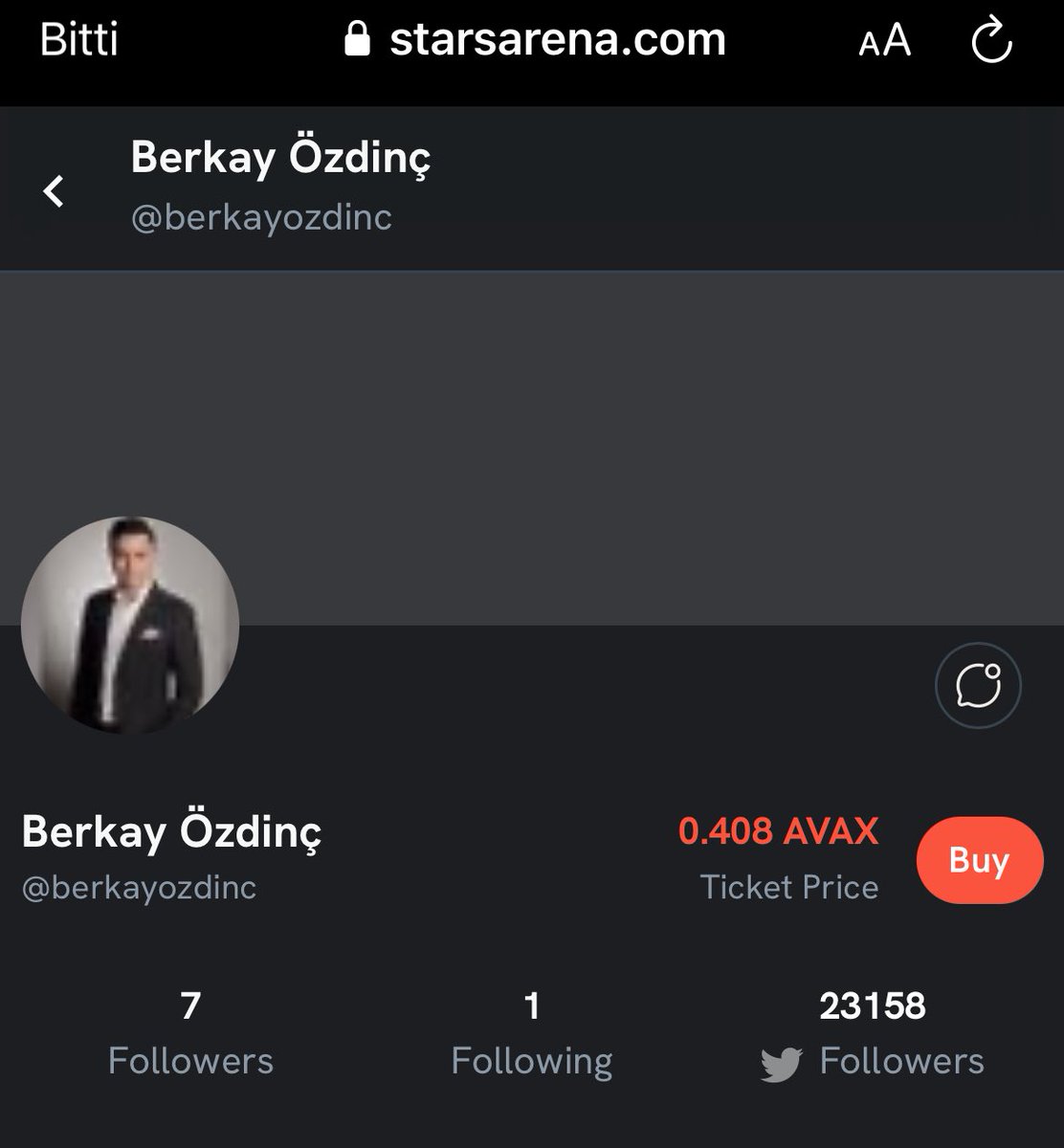 Biraz şans eseri de olsa bazı yeni giren hesapları yakalarsanız para kazanıyorsunuz. Benim ticket 0,40 Avax,bedava. Değerlendirmek isteyenler linkten üye olup bakabilir. starsarena.com/?ref=berkayozd… @starsarenacom #starsarena