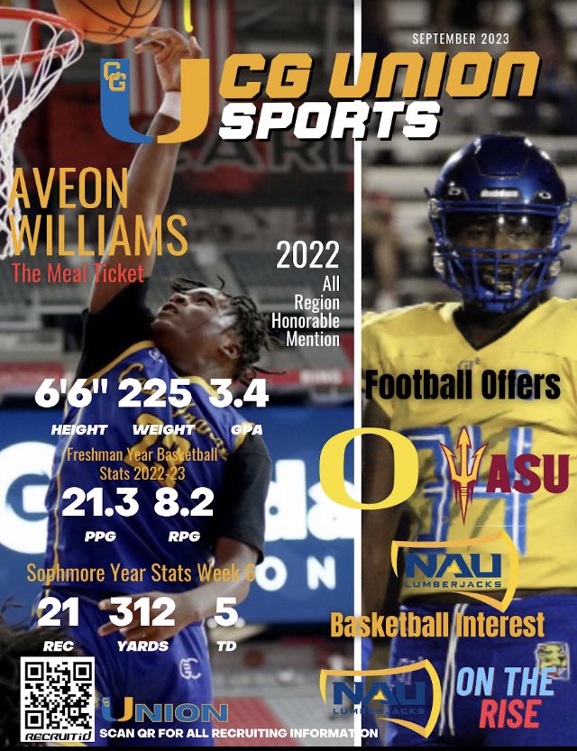 Casa Grande Cougar Football (@cguhsfootball) on Twitter photo 2026 Dual Sport Athlete <a href="/aveonwilliamss2/">Aveon Williams</a> holds multiple offers in football 🏈 and his recruiting continues to heat up for Basketball 🏀
#WeRunCG 🔵🟡🙌
<a href="/CamCox12/">Cameron Cox</a> <a href="/LWashingtonTV/">Lina Washington</a> <a href="/JUSTCHILLY/">Just Chilly</a> <a href="/azc_obert/">Richard Obert</a> <a href="/AZHSFB/">ArizonaVarsity.com 🔥PREPS🔥</a> <a href="/gridironarizona/">Gridiron Arizona</a> <a href="/mariavsqz3/">Maria Vasquez</a> <a href="/EricSports360AZ/">Eric Sorenson</a> <a href="/KevinMcCabe987/">Kevin McCabe</a> 2026 Dual Sport Athlete <a href="/aveonwilliamss2/">Aveon Williams</a> holds multiple offers in football 🏈 and his recruiting continues to heat up for Basketball 🏀
#WeRunCG 🔵🟡🙌
<a href="/CamCox12/">Cameron Cox</a> <a href="/LWashingtonTV/">Lina Washington</a> <a href="/JUSTCHILLY/">Just Chilly</a> <a href="/azc_obert/">Richard Obert</a> <a href="/AZHSFB/">ArizonaVarsity.com 🔥PREPS🔥</a> <a href="/gridironarizona/">Gridiron Arizona</a> <a href="/mariavsqz3/">Maria Vasquez</a> <a href="/EricSports360AZ/">Eric Sorenson</a> <a href="/KevinMcCabe987/">Kevin McCabe</a>