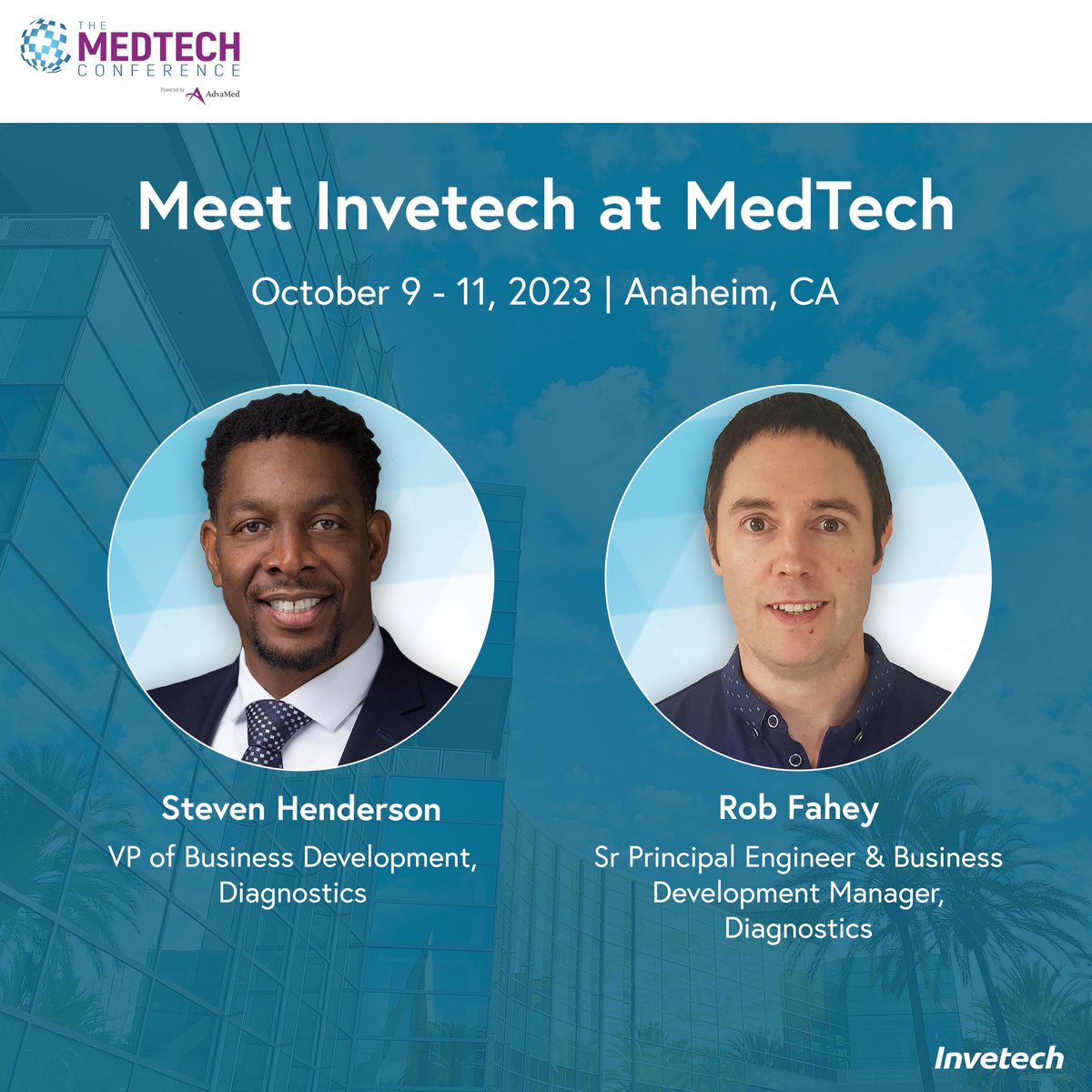 Meet us at MedTech in Anaheim, California next week! Connect with our team via the partnering tool, and discover how we can help with your diagnostic product development needs. Our team is looking forward to meeting you!

#MedTech #Invetech #Diagnostics #Innovation #Healthcare
