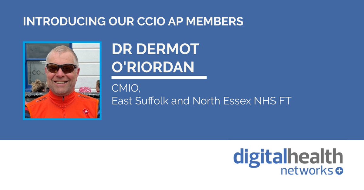 In July 2023, you voted for your 12 new CCIO Advisory Panel members. A warm congratulations & introduction to our chair @dermotor, who is CMIO @ESNEFT. Dermot's bio can be found here: digitalhealthnetworks.net/elections/. We will be sharing more profiles over next few weeks.
