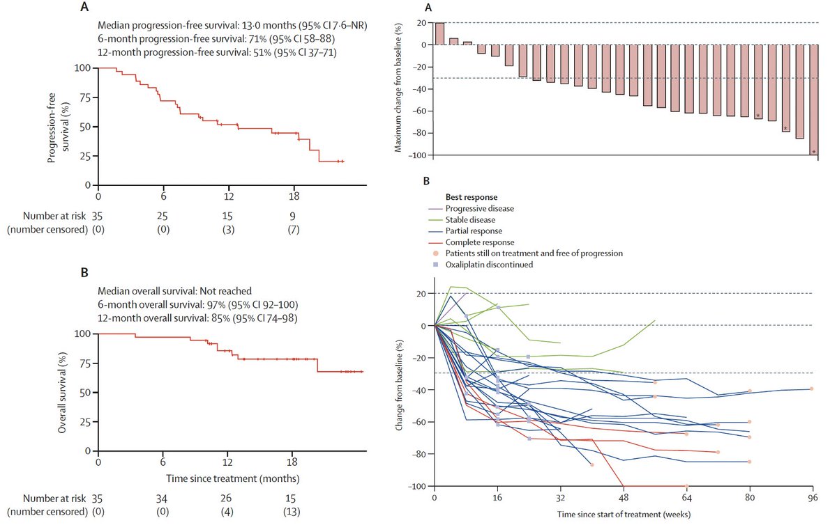 Arndt Vogel (@arndtvogel) on Twitter photo First-line regorafenib with nivo & FOLFOX in GEJ/GC in the USA: a single-arm, single-centre, phase 2 trial
<a href="/TheLancetOncol/">The Lancet Oncology</a>
doi.org/10.1016/S1470-…
👉ORR: 76%, mPFS: 13mo, mOS: nr., regardless of PD-L1 CPS status
👉Efficacy, but also toxicity...
🧐Looks promising, ph-3 planned First-line regorafenib with nivo & FOLFOX in GEJ/GC in the USA: a single-arm, single-centre, phase 2 trial
<a href="/TheLancetOncol/">The Lancet Oncology</a>
doi.org/10.1016/S1470-…
👉ORR: 76%, mPFS: 13mo, mOS: nr., regardless of PD-L1 CPS status
👉Efficacy, but also toxicity...
🧐Looks promising, ph-3 planned