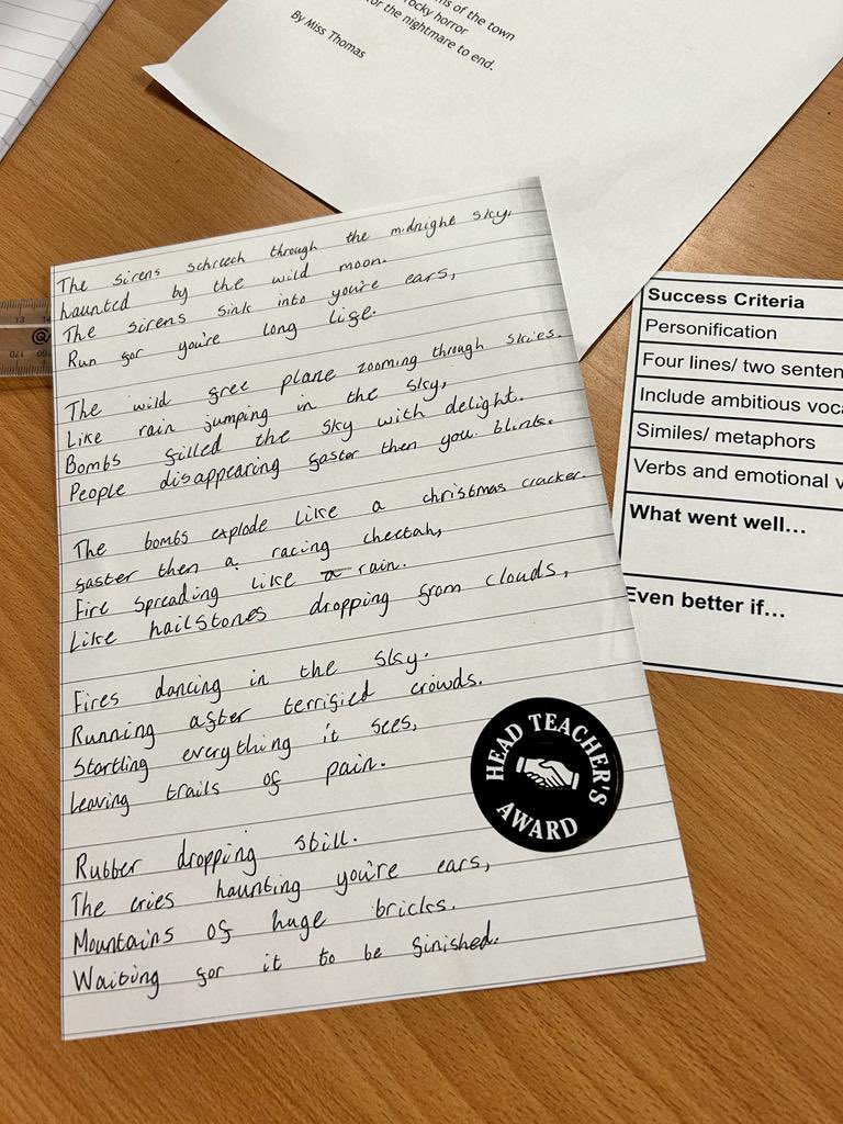 CwmbranHighYr7's tweet photo. Mrs Abdulla is enjoying working with our cluster Primary schools. Today’s visit was to the fabulous year 6 pupils from @Coedevaprimary who were working really hard to self assess their amazing Blitz poems.
#NotInMissOut https://t.co/DeHikUYpeE