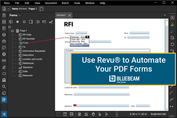Want to create professional PDF forms effortlessly? Learn how Bluebeam Revu automates form fields and more to save you time and gain better data. Join our webinar on October 5th at 10am PT. Sign up today! bit.ly/Bluebeam-Revu-… #BluebeamRevu