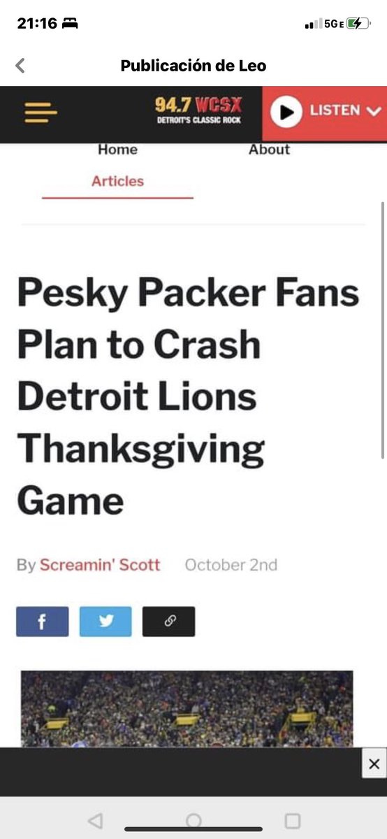CarlMcJenkins's tweet photo. LIONS FANS: do NOT sell your tickets online or to Packers fans. Only sell to Lions fans you know. It should be like this every game. #OnePride https://t.co/XDyAB0YLwj