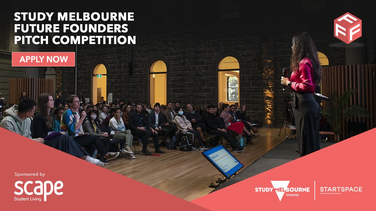 ⚡ Submit your best 3-minute business #pitch for a chance to win up to $5,000! sponsored by #Scape
📣 We want to hear your inspiring ideas 
🙌 Open to current &amp; former #internationalstudents 
🎉 Finalists pitch live @ Future Founders Festival #FFP23
🔗 ow.ly/grXg50PTeeY