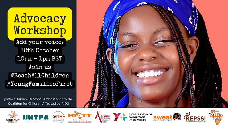 Join our advocacy workshop and add your voice to important conversations that support community advocates to champion the rights of children & adolescents affected by HIV. #ReachAllChildren #YoungFamiliesFirst

📅 10:00-13:00 on 18 October 2023 (BST)
👩🏻‍💻 bit.ly/AdvocatesWorks…