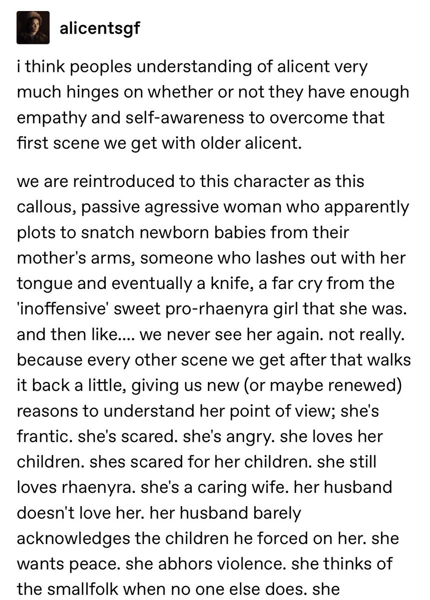 alicents_lawyer's tweet photo. I think this person's analysis is a very fitting addition to today's discourse https://t.co/Sfy7TgDkLS