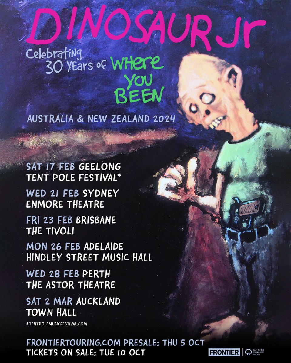 dinosaurjr's tweet image. Presale for Australia and New Zealand is happening now.

2.17 at @tentpolemusfest 
2.21 at @enmore_theatre
2.23 at @thetivolibrisbane
2.26 at @hindleystmusichall
2.28 at @astortheatre
3.2 at Town Hall (@aucklandlive)

Get tickets here: dinosaurjr.com