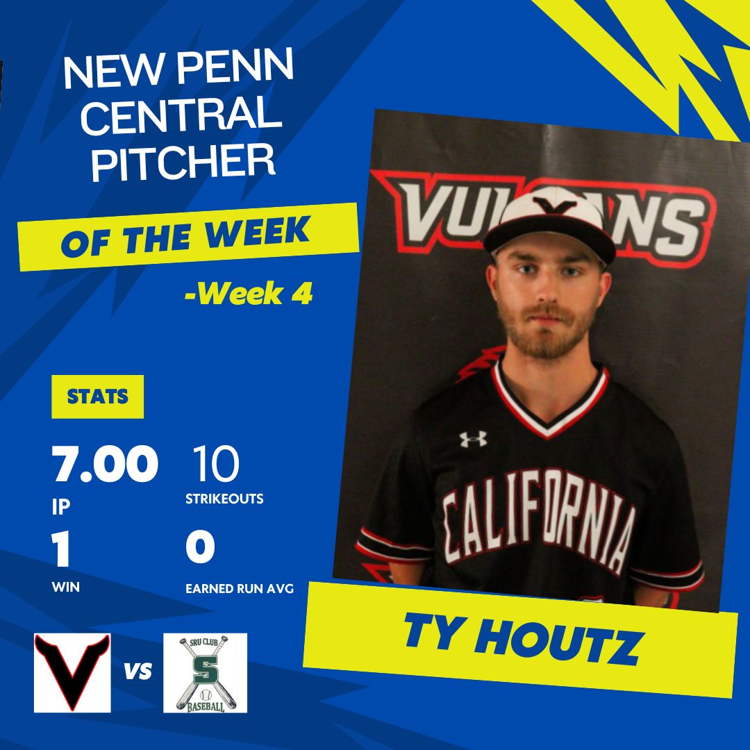 Congrats to Ty Houtz from <a href="/VulcanBaseball/">Vulcans Baseball 🔥⚾️🔨</a> on winning Week 4 - Central Pitcher of the Week!
