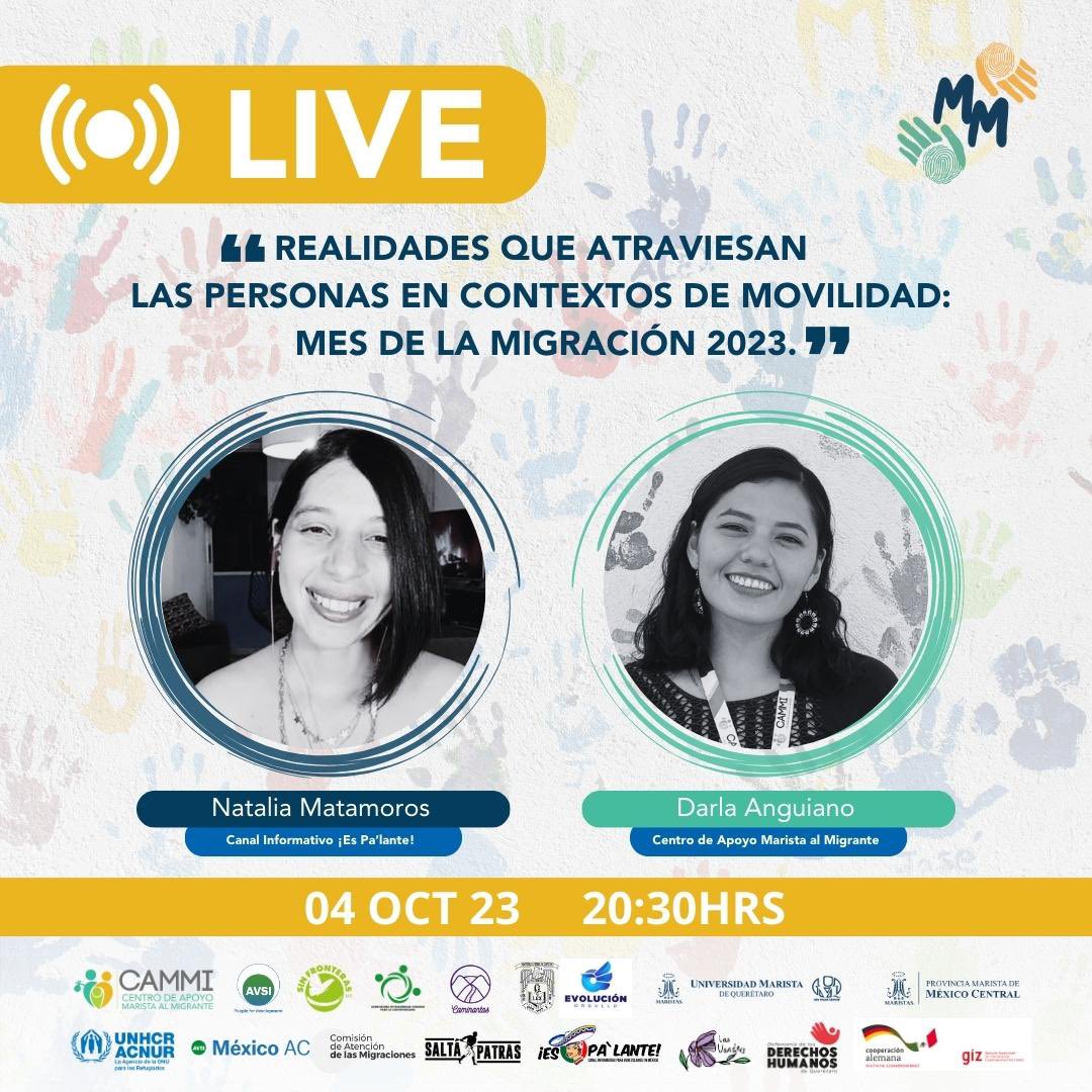 cammi_ac's tweet photo. 📢! No se lo pierdan!
Hoy estaremos EN VIVO 🔴 con Natalia Matamoros de @espalante1 compartiendo algunas de las actividades que se realizarán durante el Mes de la Migración 2023. https://t.co/tP1KbDn27r