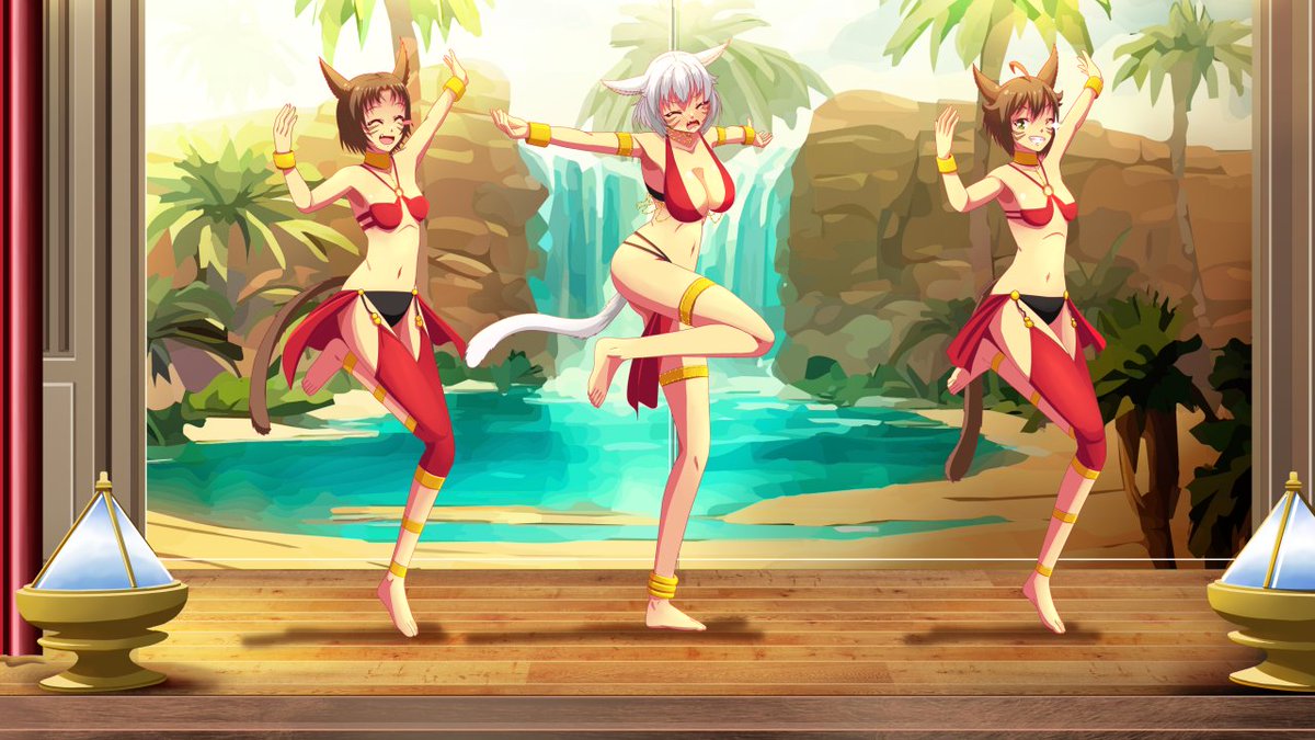 Commissioned pic.

Catgirls as bellydancers.