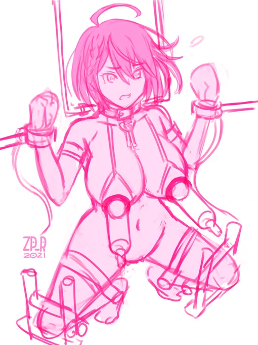 #みなさん2年前の今頃はどんな絵描いてましたか ラフ4枚。矢矧白瀬咲耶ボルチモア2B。2枚は清書しました。 