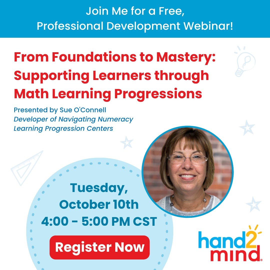 Join me on Oct. 10 for this free Hand2mind webinar focused on building elementary students' numeracy skills with centers that are designed around learning progressions. Here is the link to register: attendee.gotowebinar.com/register/11243…
