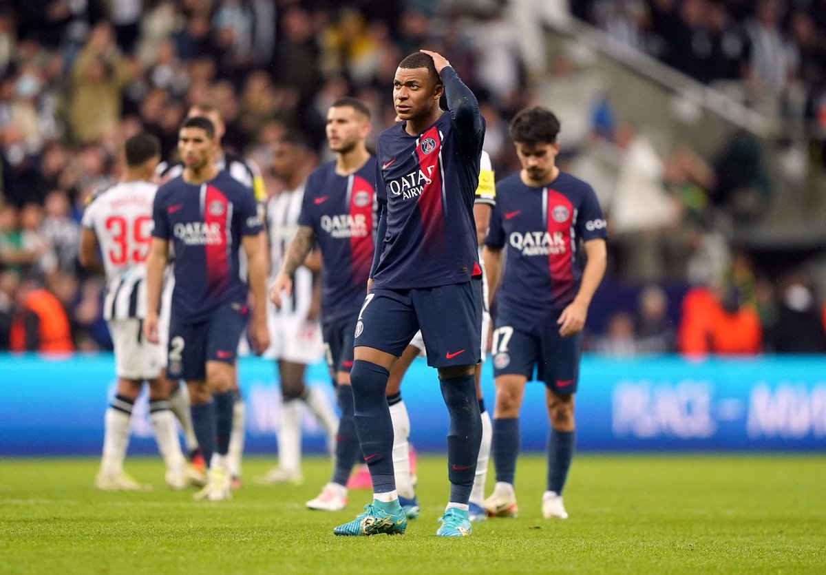 Squawka_Live's tweet photo. Kylian Mbappé did not complete a single take-on vs Newcastle.

Pocketed. 

#UCL https://t.co/Onn76Xays7