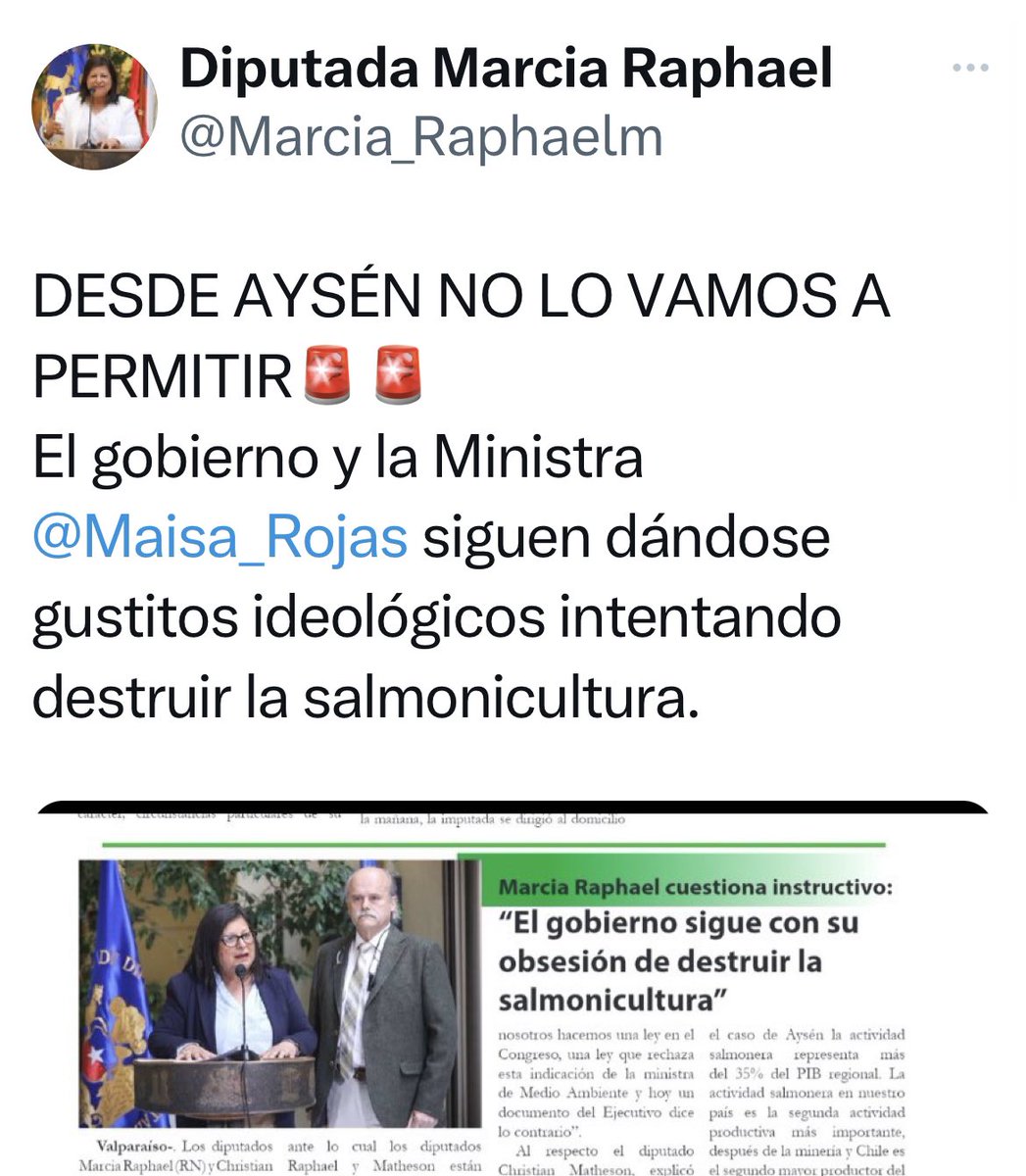 SinSalmoneras's tweet photo. La diputada @marciaraphaelm salió a criticar duramente el oficio en que @MMAChile comunica a la institucionalidad que por estar promulgada la #LeySbap , se suspenden nuevas concesiones industriales (salmones incluidos) en áreas protegidas que no tengan plan de manejo.
Resulta que usted diputada MARCIA RAPHAEL VOTÓ A FAVOR ESA LEY
👉🏻😂🤦🏻♂️👏🏼👏🏼👏🏼👏🏼
Dios santo cada bochorno este parlamento 😂😂😂
@RNchile @Diego_Schalper @bacigalupe @ECOCEANOS @CL_SinEcocidio @Contraloriacl